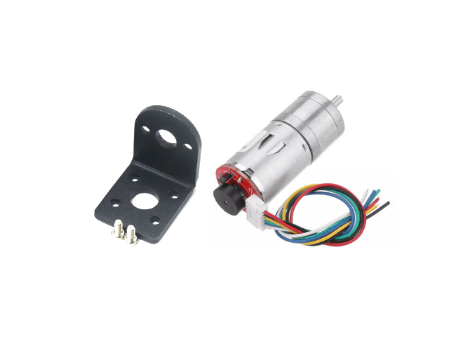 MTDE04 มอเตอร์เกียร์ดีซีเอ็นโค้ดเดอร์ DC Gear Motor Encoder JGA25-370-100RPM DC12V Shaft 4mm+Bracket