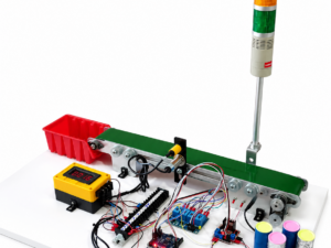 AT402B ชุดเรียนรู้+ชุดทดลอง นับชิ้นงานบนสายพานลำเลียง Automation Metal Detector+Counter+Strobe Light