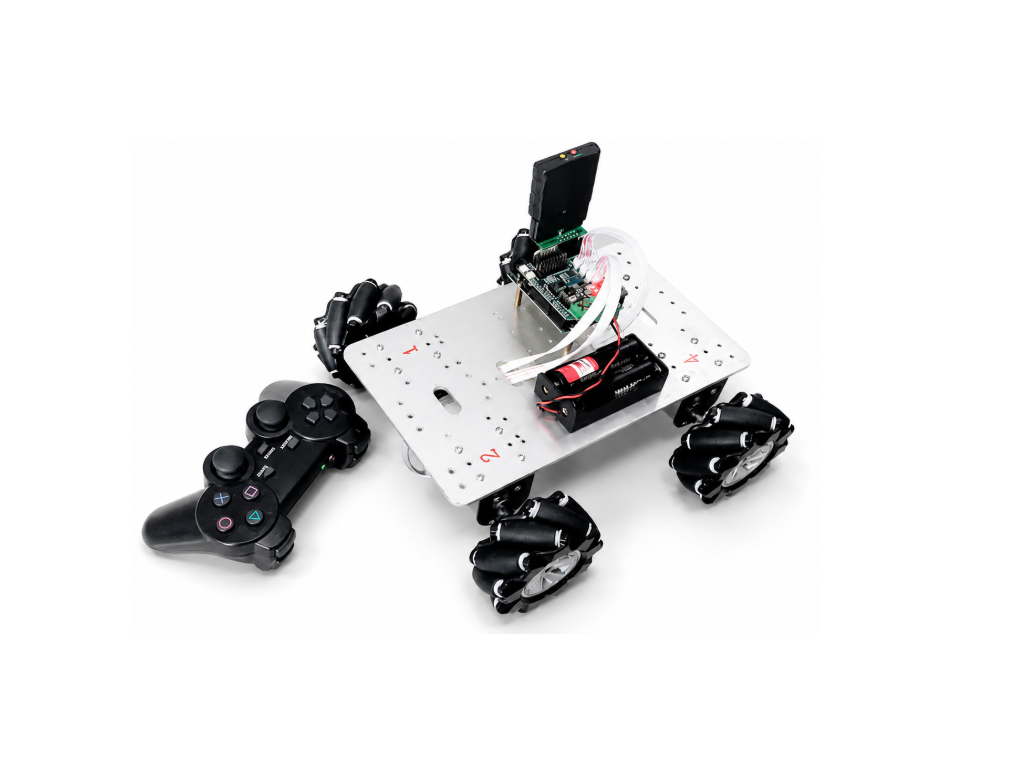 RC8106 รถแมคคานั่ม Robot Car Mecanum 80mm Wheel Aluminum Motor Gear DC12V Encoder Arduino PS2 Wireles Joystick Control