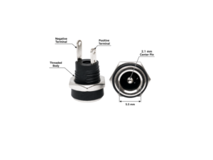 CNDC02 คอนเนคเตอร์ดีซีแจ็ค ตัวเมีย ติดแท่น Female DC Jack 5.5x2.1mm