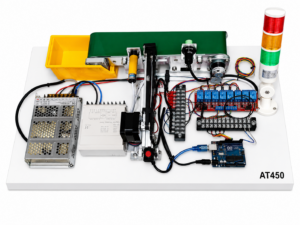 AT480 ชุดเรียนรู้+ชุดทดลอง นับชิ้นงานบนสายพานลำเลียง Automation Metal Detector+Counter+Rejector+Towler Light