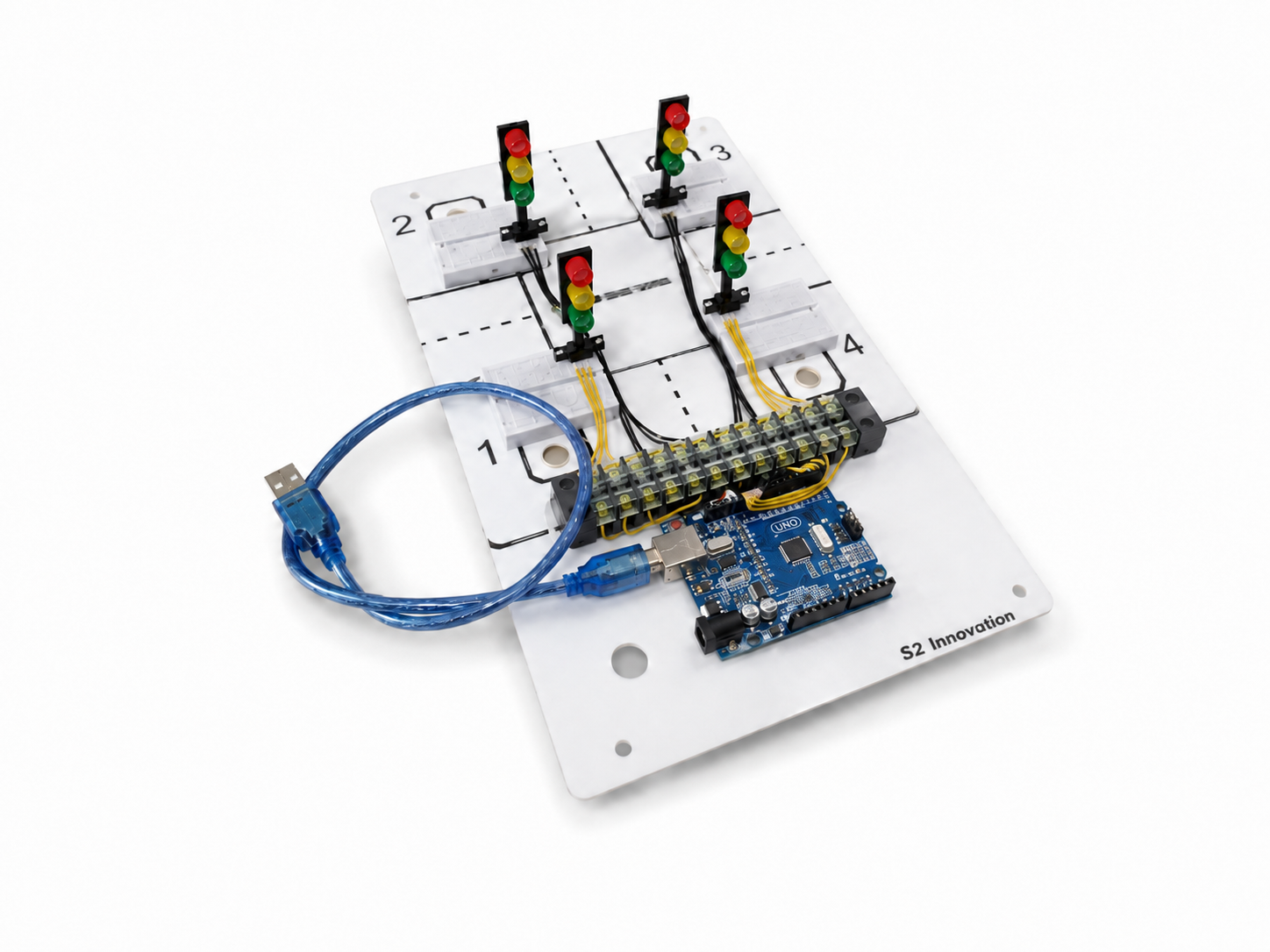 EDTF09 ชุดเรียนรู้+ชุดทดลอง ควบคุมไฟจราจร 1829 Traffic Light Control Arduino 5V Set4