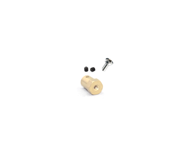 MWC404-2 คัปปลิ้งล้อยาง มอเตอร์ Motor Coupling Shaft 4mm Brass