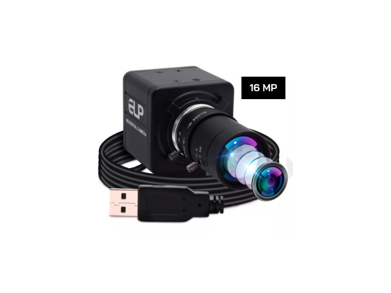 CR1601 กล้องอุตสาหกรรม Industrial USB Camera 16MP IMX298 Lens 5-50mm ...