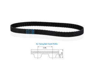 TBX198 สายพานไทม์มิ่งยางดำไส้ลวด Timing Belt XL 198XL W10mm-503mm