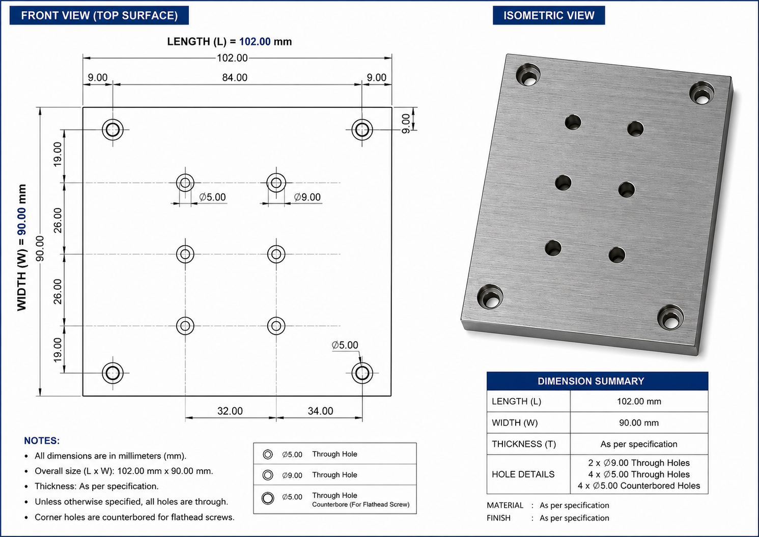 LSTB97-4 ชุดเชื่อมแกนรางสไลด์ W45X Linear Slide XY Cross Connection Plate 102x90