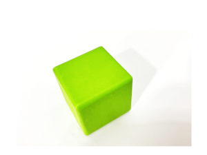 BXW302 ชิ้นงานทรงลูกบาศก์ ไม้ Wood Cube 3cm Green