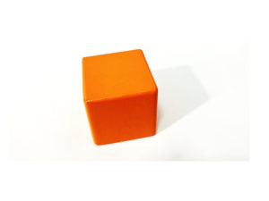 BXW305 ชิ้นงานทรงลูกบาศก์ ไม้ Wood Cube 3cm Orange