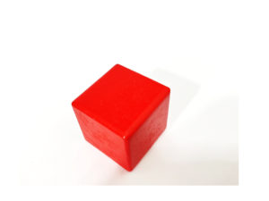 BXW301 ชิ้นงานทรงลูกบาศก์ ไม้ Wood Cube 3cm Red