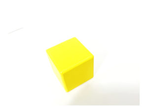 BXW303 ชิ้นงานทรงลูกบาศก์ ไม้ Wood Cube 3cm Yellow