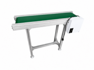 CVAA09 สายพานลำเลียงเอซี Conveyor Belt AC Green PVC Belt 2mm Dimension LxWxH 100x30x80cm AC Motor 120W