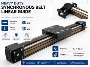 LST80X11 ชุดรางเลื่อนสไลด์ สายพานไทม์มิ่งขับ W80X Linear Slide rail Set Timing Belt Drive Stroke 1000mm