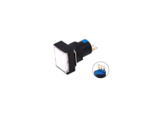 SWPB45-1 สวิตซ์กดติดปล่อยดับ Push Button Switch K16-LAS1 16mm 3Pin Reset 1NO 1NC 3A WH