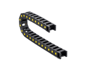 ETCC25-1 รางกระดูกงูร้อยสายไฟ Cable Drag Chain Nylon Black Inner 25x50mm-R55 Bridge Open