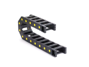 ETCC25-1 รางกระดูกงูร้อยสายไฟ Cable Drag Chain Nylon Black Inner 25x50mm-R55 Bridge Open