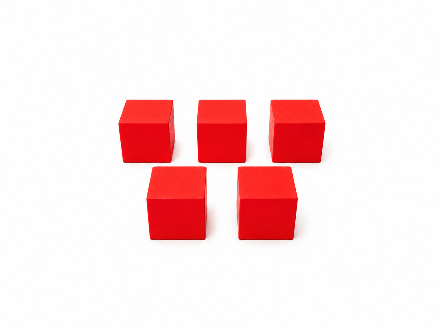 BXW252 ชิ้นงานทรงลูกบาศก์ ไม้ สีแดง Wood Cube 2.5cm Setx5pcs