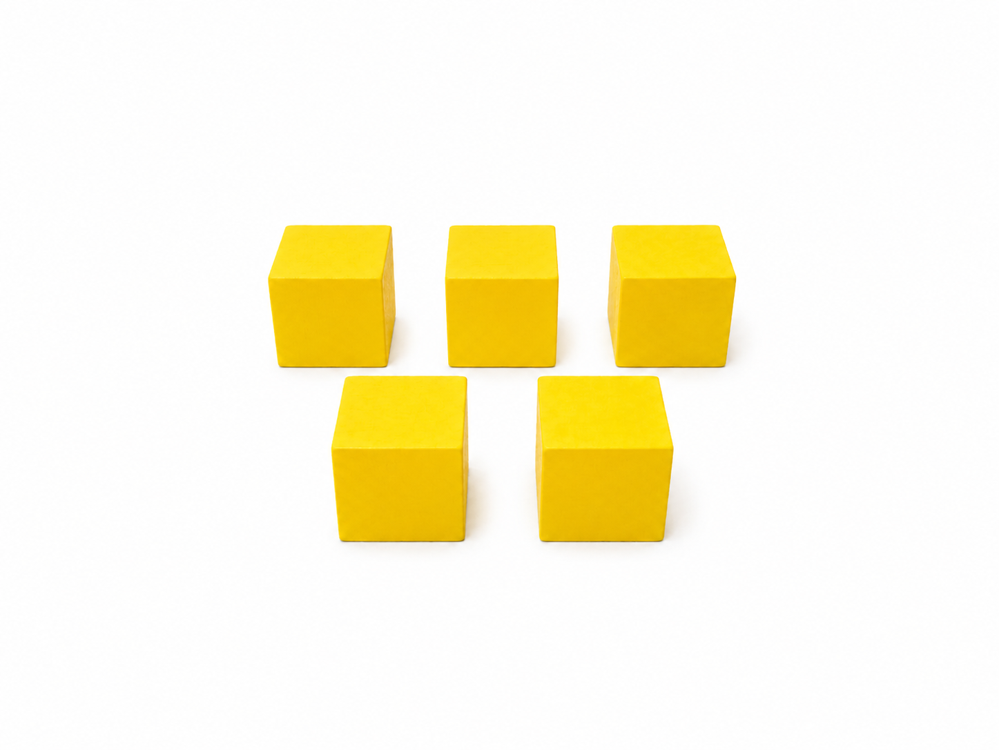 BXW251 ชิ้นงานทรงลูกบาศก์ ไม้ สีเหลือง Wood Cube 2.5cm Setx5pcs-Yellow