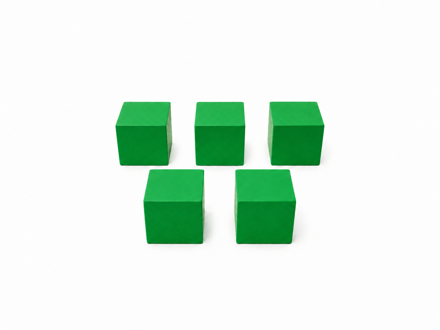 BXW250 ชิ้นงานทรงลูกบาศก์ ไม้ สีเขียว Wood Cube 2.5cm Setx5pcs