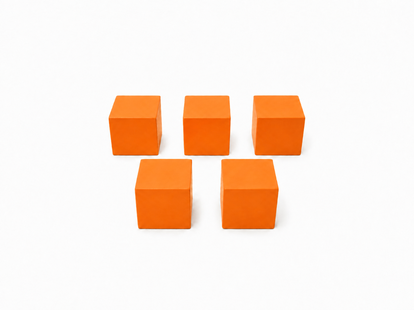BXW255 ชิ้นงานทรงลูกบาศก์ไม้ สีส้ม Wood Cube 2.5cm Setx5-Orang