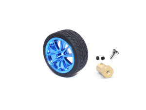 WLR641-BL ล้อยาง Rubber Wheel 65mm Blue+4mm Coupling