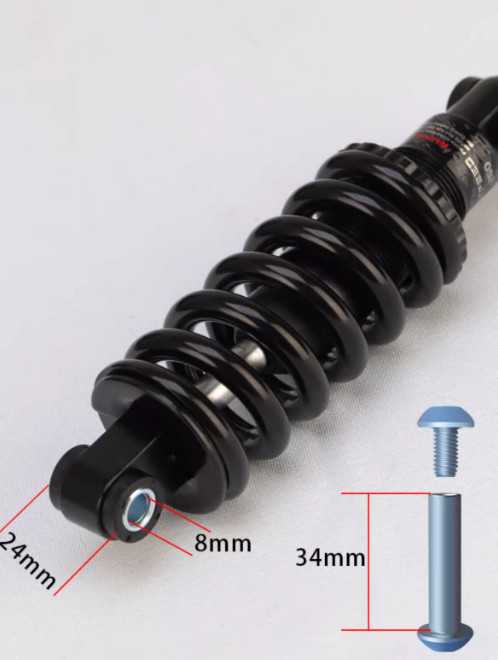 EB0010 โช้คอัพแบบสปริง 24x24x125L EBike Spring Rear Shock absorber ...