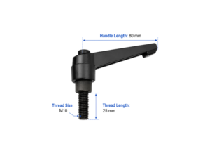 BKAH10-25 มือจับปรับตำแหน่งแบบก้านโยก Adjustable Clamping Handle Lever Grip M10x25-R80 Black