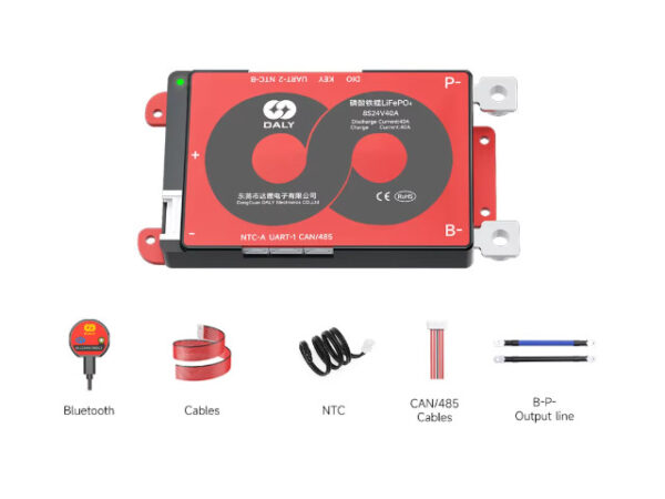 BTM801 BMS สำหรับแบตเตอรี่ DL-R10K-F8S100ATJ Lithium 8S 24V Lifepo4 100A Uart Bluetooth CAN RS485