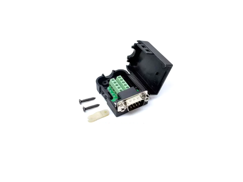 BDCA05 บอร์ดแปลงคอนเนคเตอร์+ฝาครอบ ตัวผู้ DB9 Male to Screw Terminal Cover Converter