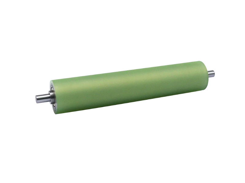 RLPU01-ADU-50*350-12*400 ลูกกลิ้งสปริงเคลือบยางโพลียูรีเทน แบบยืดหดได้ Retractable spring-loaded roller with polyurethane coating