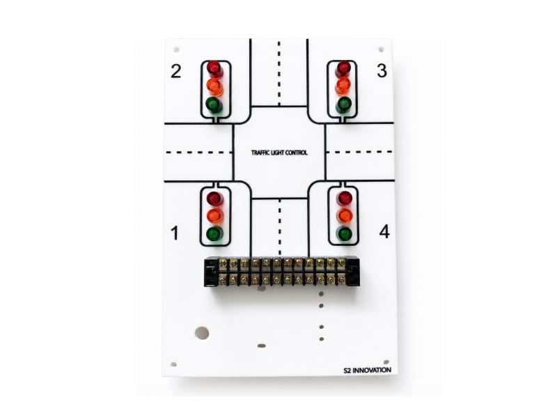 EDTF28 ชุดเรียนรู้+ชุดทดลอง ควบคุมไฟจราจร 2029 Traffic Light Control PLC-DC24V Set