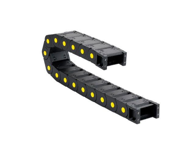 ETCC25-2 รางกระดูกงูร้อยสายไฟ Cable Drag Chain Nylon Black Inner 25x50mm-R55 Fully-Enclosed