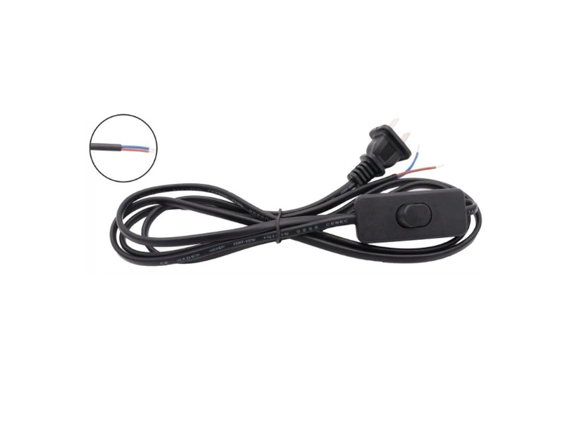 CBAS02-1 สายไฟพร้อมและสวิตช์ AC Cable Switch 2x0.5 sq.mm 1.8m