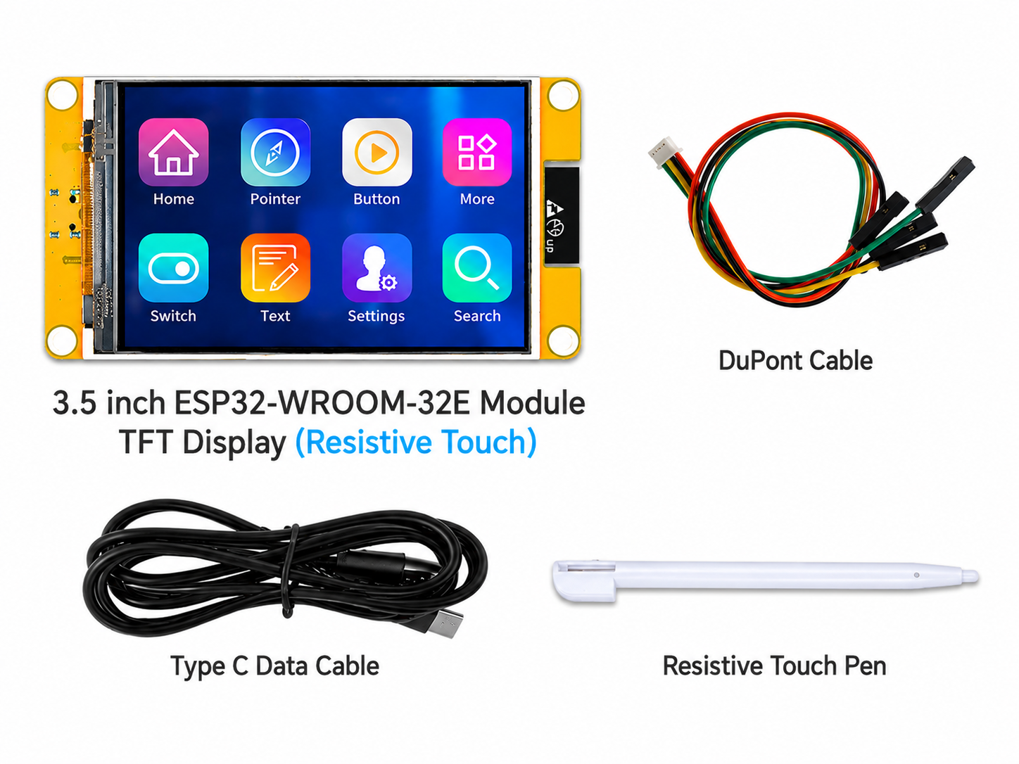 BEESLD-035 โมดูลจอสัมผัส ESP32-035 3.5" Resistive Touch TFT LCD 320×480