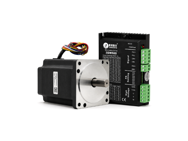 MT34S3 มอเตอร์สเต็ปเปอร์ไฮบริดพร้อมไดรเวอร์ Leadshine 3 Phase Nema34 Hybrid Stepper Motor 4.2Nm 863S42 & Driver 3DM580S Kit