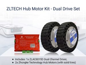 MWSV08D-1 ชุดมอเตอร์พร้อมล้อ Zltech 8inch Hub Wheel Servo Motor ZLLG80ASM250-4096 V2.18 ZLAC8015D Driver