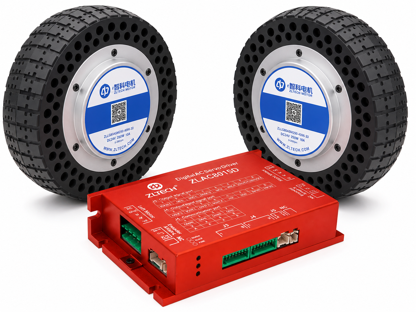MWSV08-1 มอเตอร์พร้อมล้อ Zltech Hub Wheel Servo Motor 8inch 24 ZLLG80ASM250-4096 V2.18