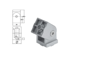 BKJN03 ข้อต่อปรับองศาอลูมิเนียมโปรไฟล์ Aluminum Profile Adjustable Angle Pivot Joint 3030