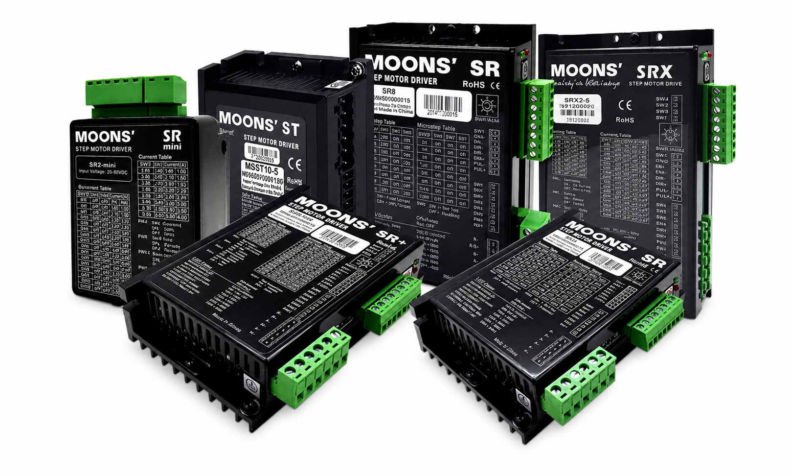 DMSTM0 ไดรเวอร์สเต็ปเปอร์มอเตอร์ 2 เฟส MOONS’ SR4-Plus Stepper Motor Driver 24-48VDC 1.0-4.5A