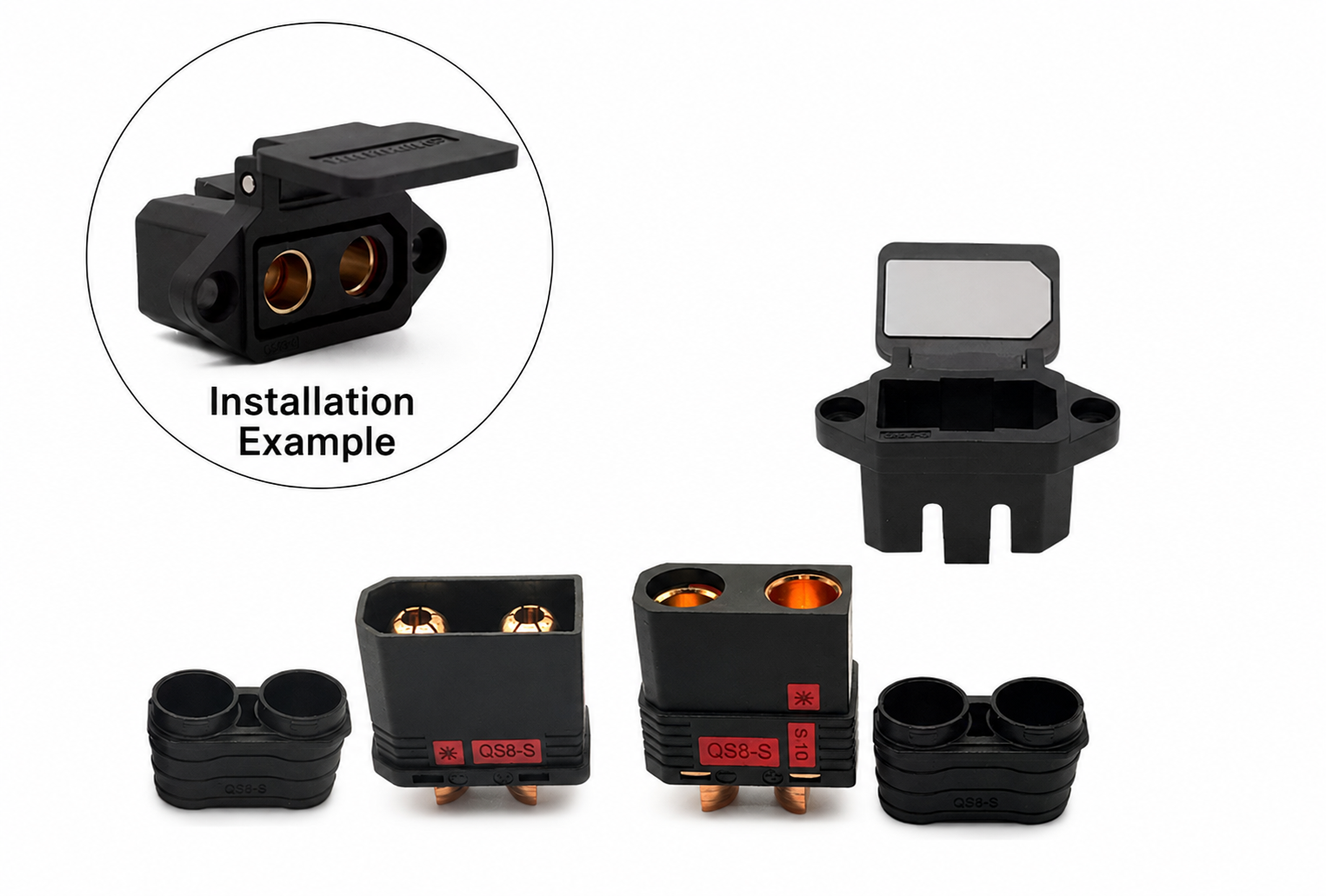 CNQS08-3 ขั้วต่อแบตเตอรี่ ตัวผู้และตัวเมีย+ฝาครอบ QS8-S Anti-Spark Connector Cover Set